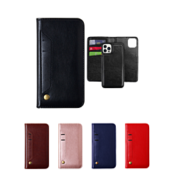 iPhone 13 Mini Genuine Leather Magnetic Wallet Case w/Credit Card Slot