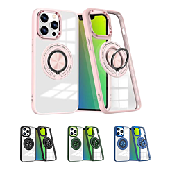 iPhone 13 Pro Max Transparent Wireless Charging Case w/ Ring Holder