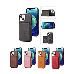 Leather Pocket Wallet Case for iPhone 16e / 14 / 13