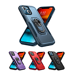 iPhone 14 Plus / 15 Plus Dual Layers Shockproof Strong Case w/Ring