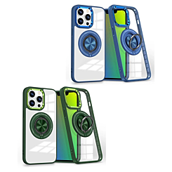 iPhone 14 Pro Max Transparent Wireless Charging Case w/ Ring Holder