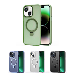 iPhone 15 Carbon Wireless Charging Case w/ Ring Stand