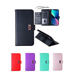 iPhone 15 Pro Elegant Leather Wallet Case w/Wristlet Strap