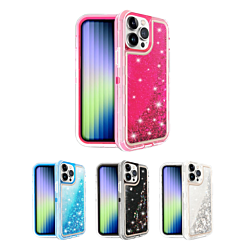 iPhone 15 Pro Max Protective Glitter Liquid Bumper Case