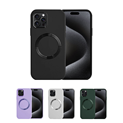 iPhone 15 Pro Max Soft Solid Silicone Case w/ Wireless Charging