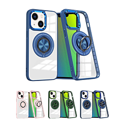 iPhone 15 Transparent Wireless Charging Case w/ Ring Holder