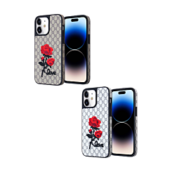 iPhone 7/8 Double Injection Rose Design Leather Case