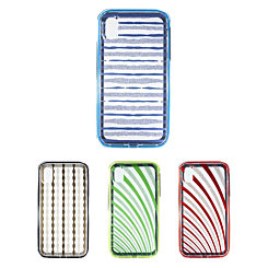 iPhone XR Bling Lines Pattern Hybrid Fusion Bumper Clear Crystal Case