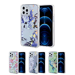 iPhone XR Flower Print Design Hard Clear Case