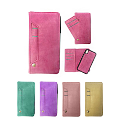 iPhone XR Genuine Leather Magnetic Wallet Case w/Credit Card Slot