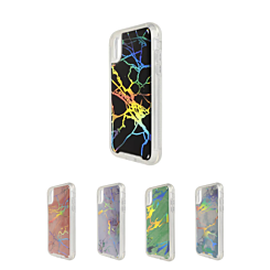 iPhone XR Marble Design Clear Bumper TPU Case