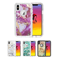 iPhone XR Marble Heavy Duty Shockproof Three Layer Protective Case