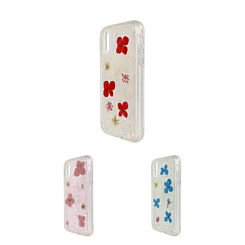 iPhone XR New Desing Real Dried Flower Shiny Case