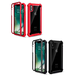 iPhone XS Max 3in1 Hybrid Clear Soft TPU Hard PC Back Cover Case