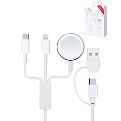 USB-C and USB-A 3in1 Magnetic Watch Charging Cable with USB-C and Lightning Charger (Only Ground Shipping)