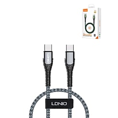 LDNIO LC101 USB C-C Fast Charging Data Cable (GRAY) (68W) (3ft) (Only Ground Shipping)