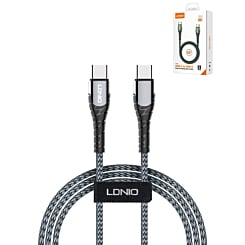 LDNIO LC101 USB C-C Fast Charging Data Cable (GRAY) (68W) (3ft) (Only Ground Shipping)