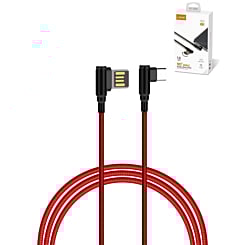 LDNIO LC421 90 Degree USB A-C Charging Cable (RED) (6ft) (12W) (Only Ground Shipping)