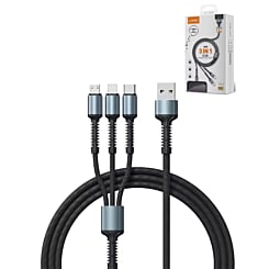 LDNIO LC93 3in1 USB A-L/M/C Universal Smart Charging Cable (4ft) (GRAY) (Only Ground Shipping)