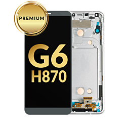 LCD Assembly with Frame for LG G6 (H870) (ICE PLATINUM / SILVER) (Premium)