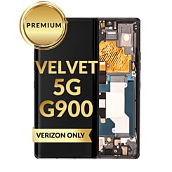 OLED Assembly with Frame for LG Velvet 5G G900 (Compatible With Verizon UW Model) (BLACK) (Premium / Refurbished)