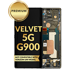 OLED Assembly with Frame for LG Velvet 5G G900 (Not Compatible With Verizon UW Model) (BLACK) (Premium)