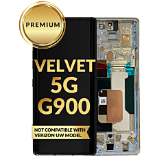 OLED Assembly with Frame for LG Velvet 5G G900 (Not Compatible With Verizon UW Model) (SILVER) (Premium / Refurbished)