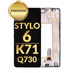 LCD Assembly with Frame for LG Stylo 6 / K71 (Q730) (SILVER) (Premium)