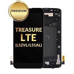 LCD Assembly with Frame for LG Treasure LTE (L52VL L51AL) (BLACK) (Premium)