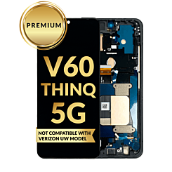 OLED Assembly with Frame for LG V60 ThinQ 5G UW (V605) (Not Compatible with Verizon UW Model) (BLACK) (Premium)