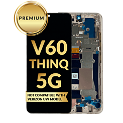 OLED Assembly with Frame for LG V60 ThinQ 5G UW (V605) (Not Compatible with Verizon UW Model) (GOLD) (Premium)
