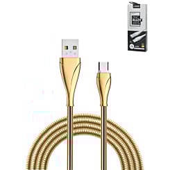 LDNIO LS28 USB A-C Stainless Steel Charging Data Cable (GOLD) (3ft) (12W) (Only Ground Shipping)