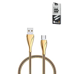 LDNIO LS28 USB A-C Stainless Steel Charging Data Cable (GOLD) (3ft) (12W) (Only Ground Shipping)