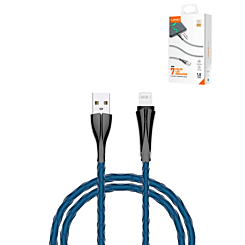 LDNIO LS461 USB A-L Non-MFI 7 Color Fast Charging Cable (BLUE) (6ft) (12W) (Only Ground Shipping)