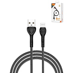 LDNIO LS481 USB A-L Non-MFI Fast Charging Data Cable (GRAY) (6ft) (12W) (Only Ground Shipping)