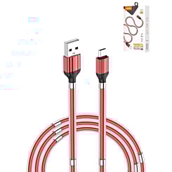 LDNIO LS491 2.4A Magnetic Absorption Nano Data Cable Charge & Sync for ANDROID (3ft) (12W) (RED) (Only Ground Shipping)