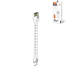 LDNIO LS50 USB A-C TPE Bracelet Charging Cable (WHITE) (0.5ft) (15W) (Only Ground Shipping)