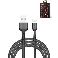 LDNIO LS63 USB A-L Non-MFI Fast Charging Data Cable (GRAY) (3ft) (12W) (Only Ground Shipping)