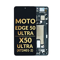 OLED Assembly with Frame for Motorola Moto Edge 50 Ultra / X50 Ultra (XT2401-2) (BLACK BEAUTY) (Premium)