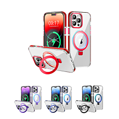 Magnetic Clear Case w/ Kickstand for iPhone 15 Pro Max (Only Ground Shipping)