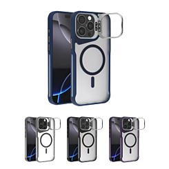 Matte Transparent Camera Stand Case w/ Wireless Charging for iPhone 15 Pro Max (Only Ground Shipping)
