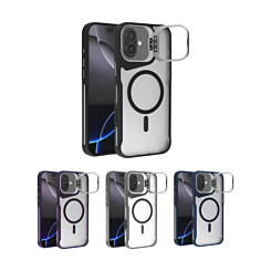 Matte Transparent Camera Stand Case w/ Wireless Charging for iPhone 16 (Only Ground Shipping)