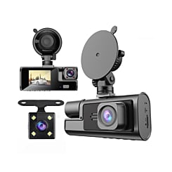 Night Vision Full HD Dash Cam with 1800 maH Battery (1280*720P / 30FPS) (Front / In-Cabin / Tail Camera) (Only Ground Shipping)