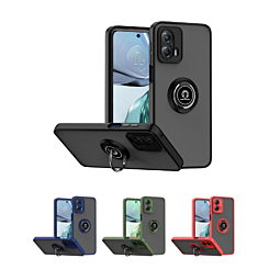 Moto Edge+ (2023) Hard PC Rear / Soft TPU Colorful Border Case with I-ring Holder