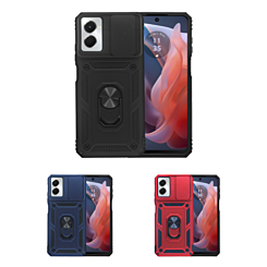 Moto G Power 5G (2024) Dual Layers Hybrid Case w/Metal Ring And Camera Protector