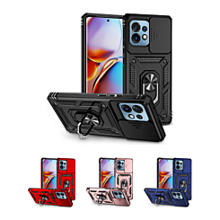 Motorola Edge+ 2023 Dual Layers Hybrid Case w/Metal Ring And Camera Protector