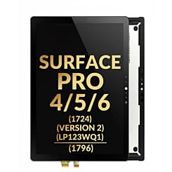 LCD Assembly without Frame for Microsoft Surface Pro 6 (1807) / Pro 5 (1796) / Pro 4 (1724 / V2 / LP123WQ1) (BLACK) (Premium)