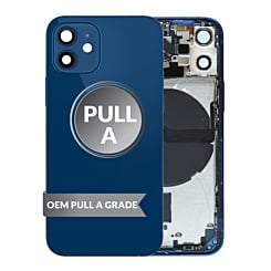 Back Housing Frame with Small Components Pre-Installed for iPhone 12 Mini (BLUE) (OEM Pull A Grade)