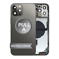 Buy the Back Housing Frame with Small Components Pre-Installed for iPhone 12 Pro Max GRAPHITE OEM Pull A Grade.






