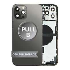 Order the Housing Frame with Small Parts Pre-Installed for iPhone 12 Pro Max GRAPHITE International OEM Pull B Grade.






